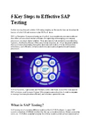 5 Key Steps to Effective SAP Testing