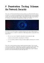 5 Penetration Testing Schemes for Network Security