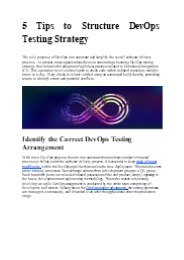 5 Tips to Structure DevOps Testing Strategy