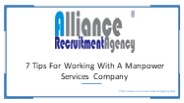 7 Tips For Working With A Manpower Services Company