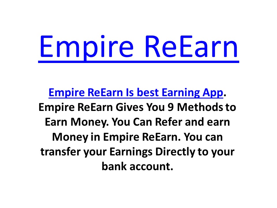 Best Refer and Earn App | Cashback App | Empire ReEarn