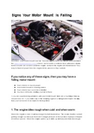 Signs Your Motor Mount Is Failing