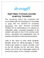 Eight steps to ensure accurate eLearning translation
