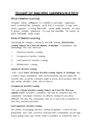 TOUGHT OF MACHINE LEARNING IN B.TECH