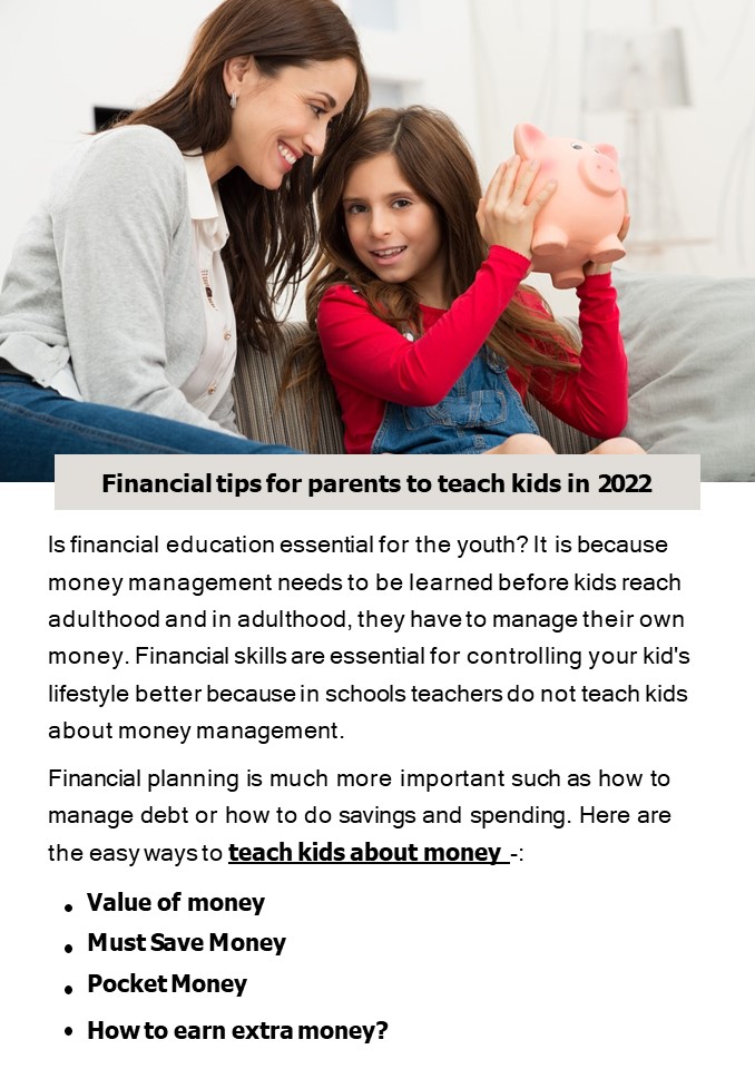 Financial tips for parents to teach kids in 2022