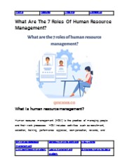 7 Roles Of Human Resource Management