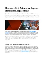 How does Test Automation Improve Healthcare Applications