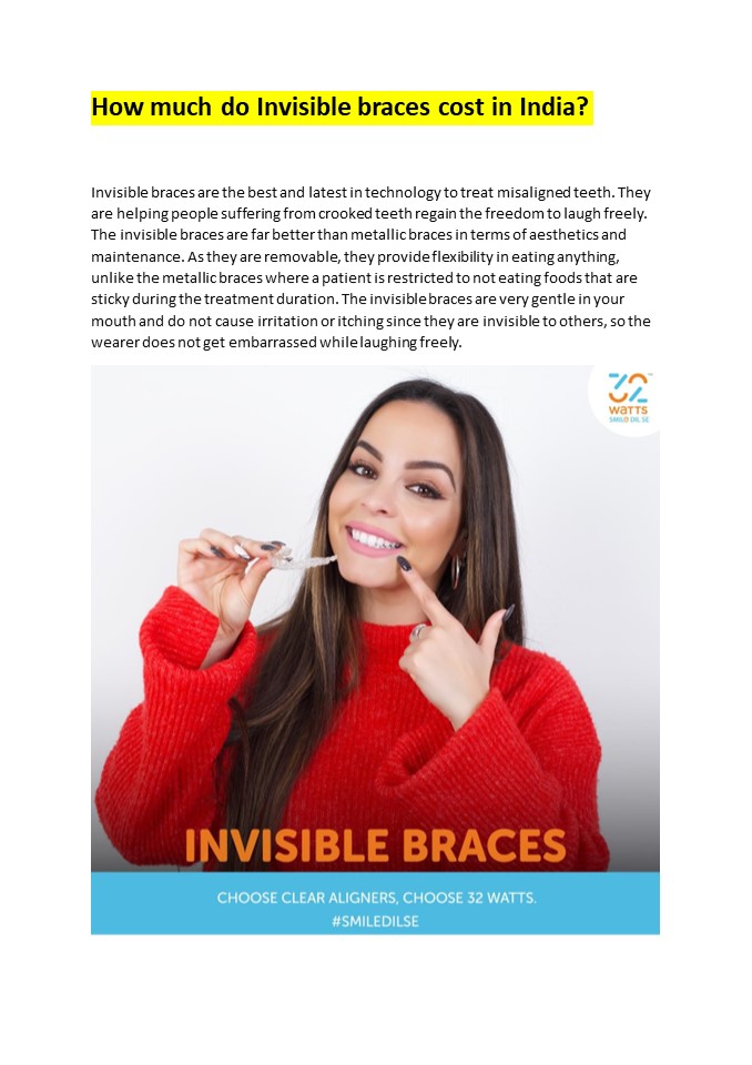 How much do Invisible braces cost in India?