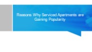 Reasons Why Serviced Apartments are Gaining Popularity