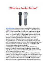 What is a Socket Screw?