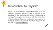 Introduction to Physics?