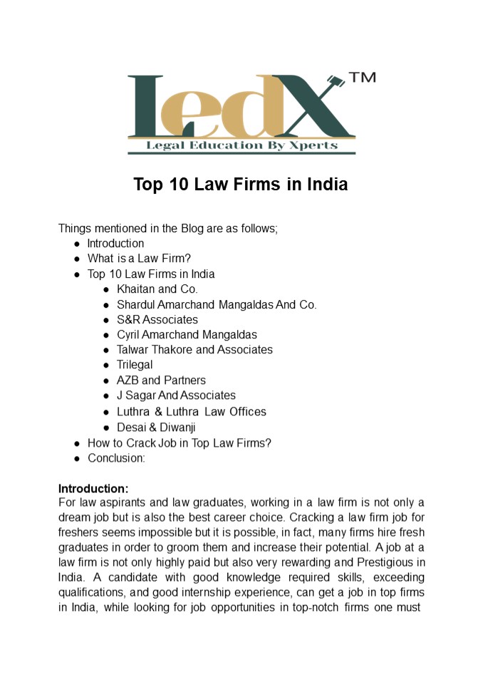 Top 10 Law Firms in India
