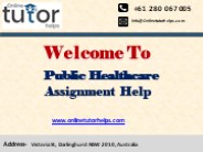 Public Healthcare Assignment Help PPT