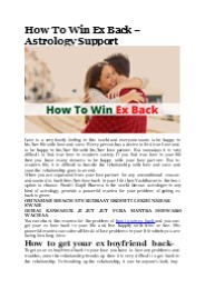 How To Win Ex Back - Astrology Support