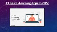 Top E-Learning Apps  in 2022