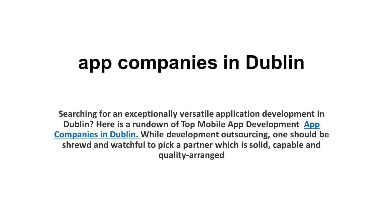 Top Mobile Application Development Company In Ireland