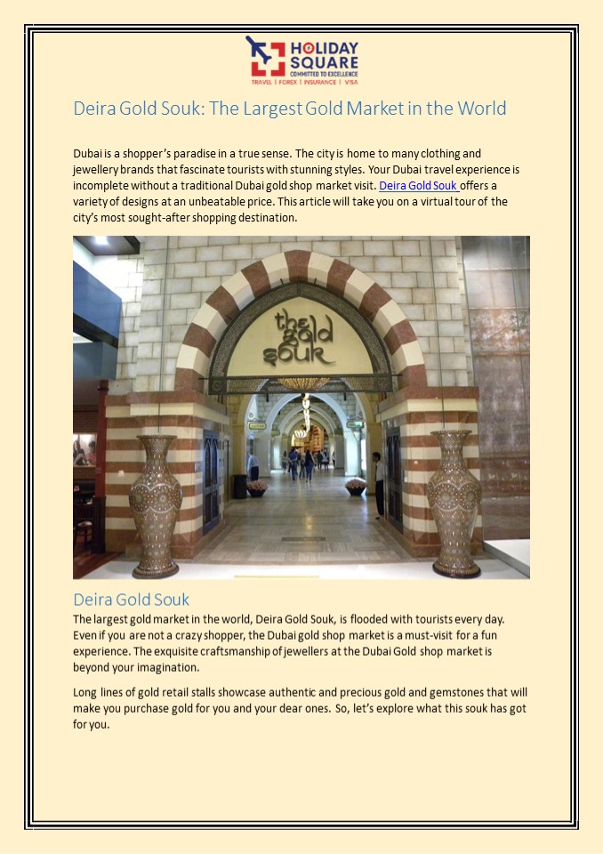 Deira Gold Souk: The Largest Gold Market in the World