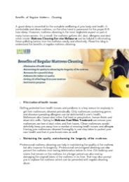 Benefits of Regular Mattress Cleaning