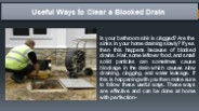 Useful Ways to Clear a Blocked Drain