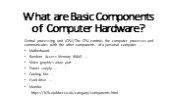 What are Basic Components of Computer Hardware?