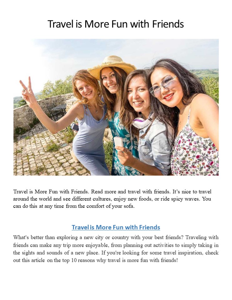 Travel is More Fun with Friends