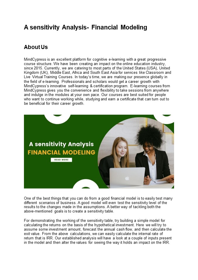 PPT A sensitivity Analysis Financial Modeling PowerPoint