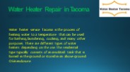 Water Heater Repair Service In Tacoma WA