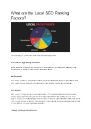 What Are the Local SEO Ranking Factors