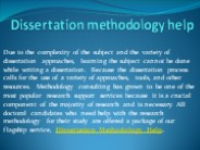Dissertation methodology help