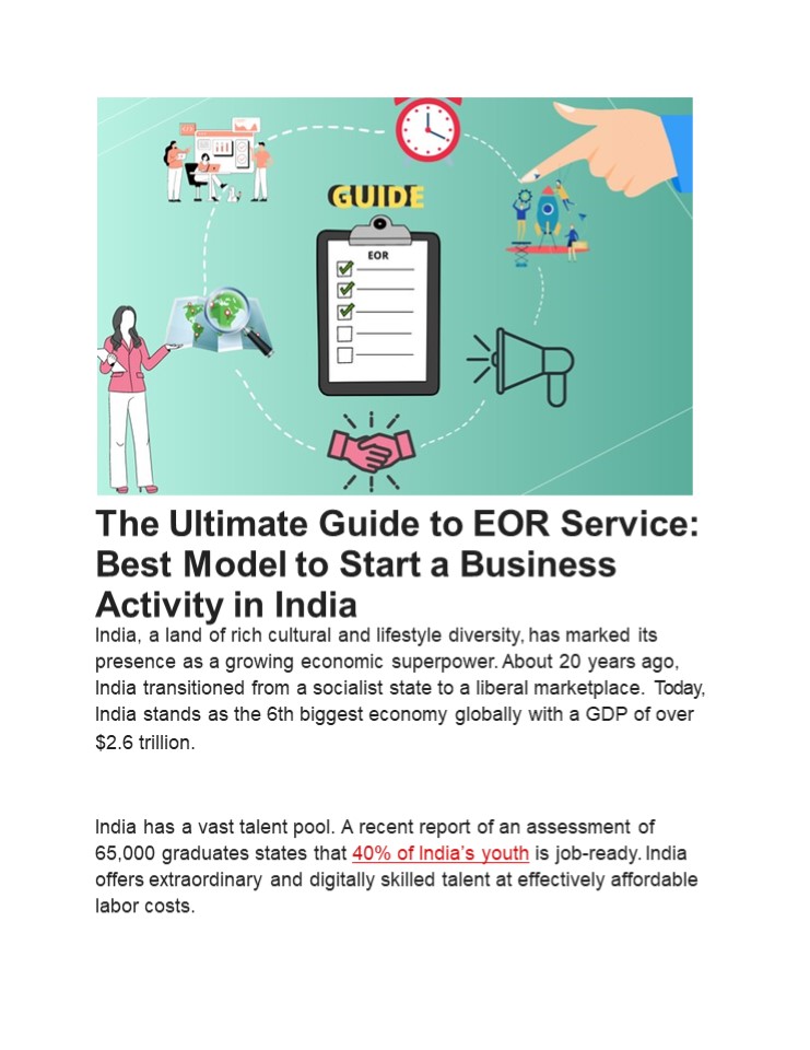 The Ultimate Guide to EOR Service: Best Model to Start a Business Activity in India