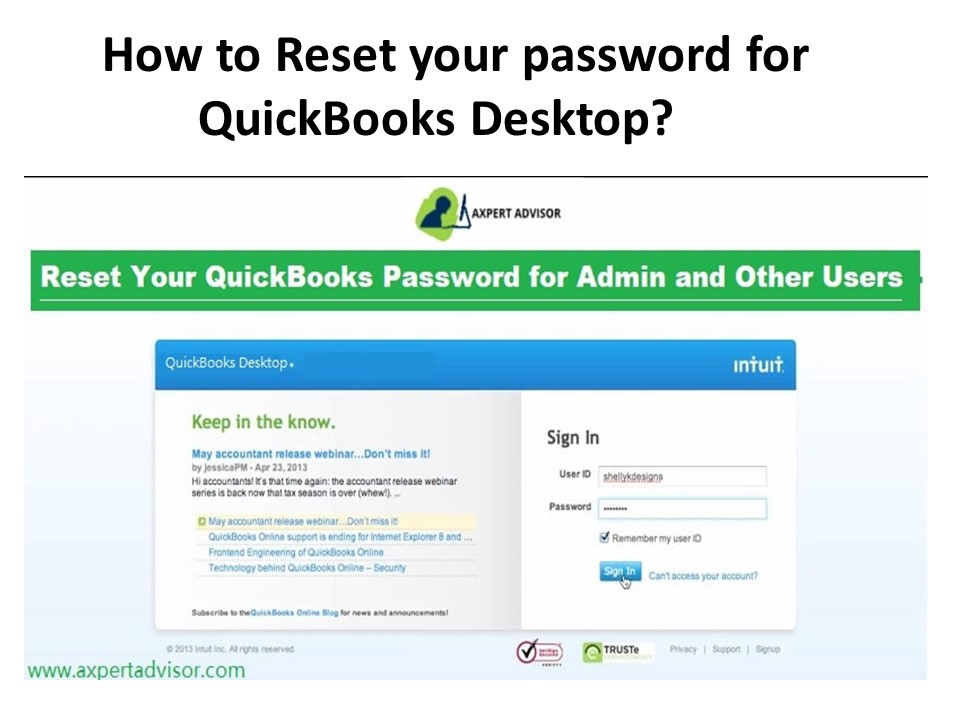 PPT How to Reset your password for QuickBooks Desktop? PowerPoint