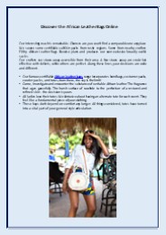 Discover the African Leather Bags Online