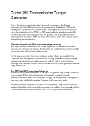 turbo 350 transmission torque converter