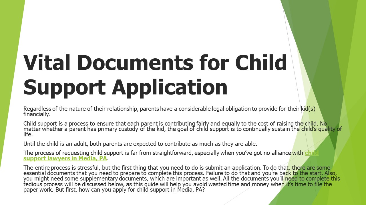 Vital Documents for Child Support Application
