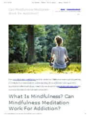 Can Mindfulness Meditation Work for Addiction?