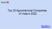 Top 20 Agrochemical Companies  of India in 2022