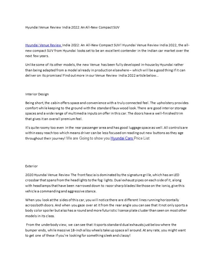 Hyundai Venue Review India 2022