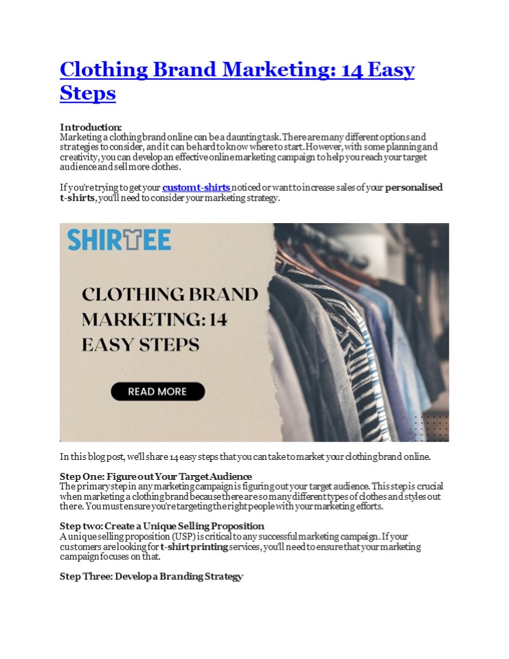 PPT Clothing Brand Marketing 14 Easy Steps PowerPoint presentation