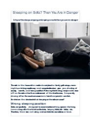 Sleeping on Sofa? Then You Are in Danger