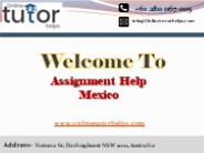 Assignment Help In Mexico PPT