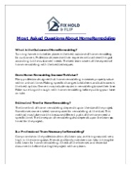 Most Asked Questions About Home Remodeling