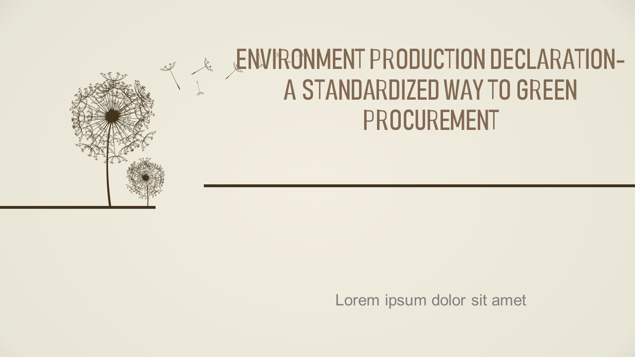 Environment product declaration