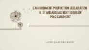 Environment product declaration