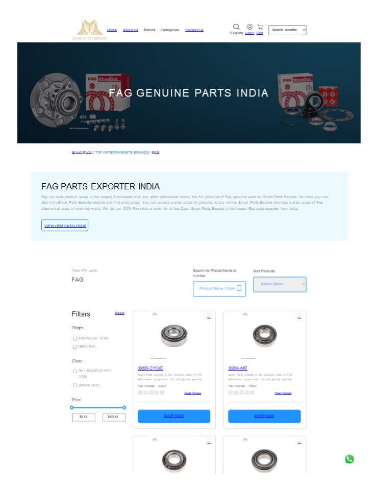 FAG PARTS EXPORTER INDIA