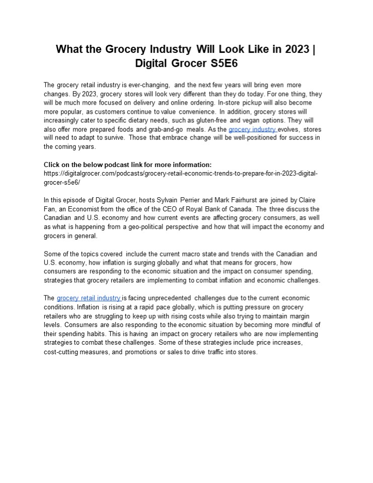 PPT – What the Grocery Industry Will Look Like in 2023 | Digital Grocer ...