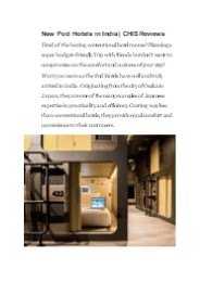 New Pod Hotels in India | CHIS Reviews