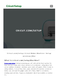 What is cricut.com/setup Machine?