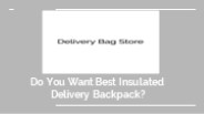 Do You Want Best Insulated Delivery Backpack?