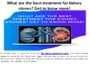 Which kidney stone therapy is most successful?