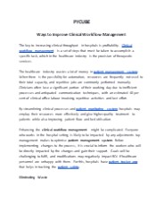 Clinical Workflow Management